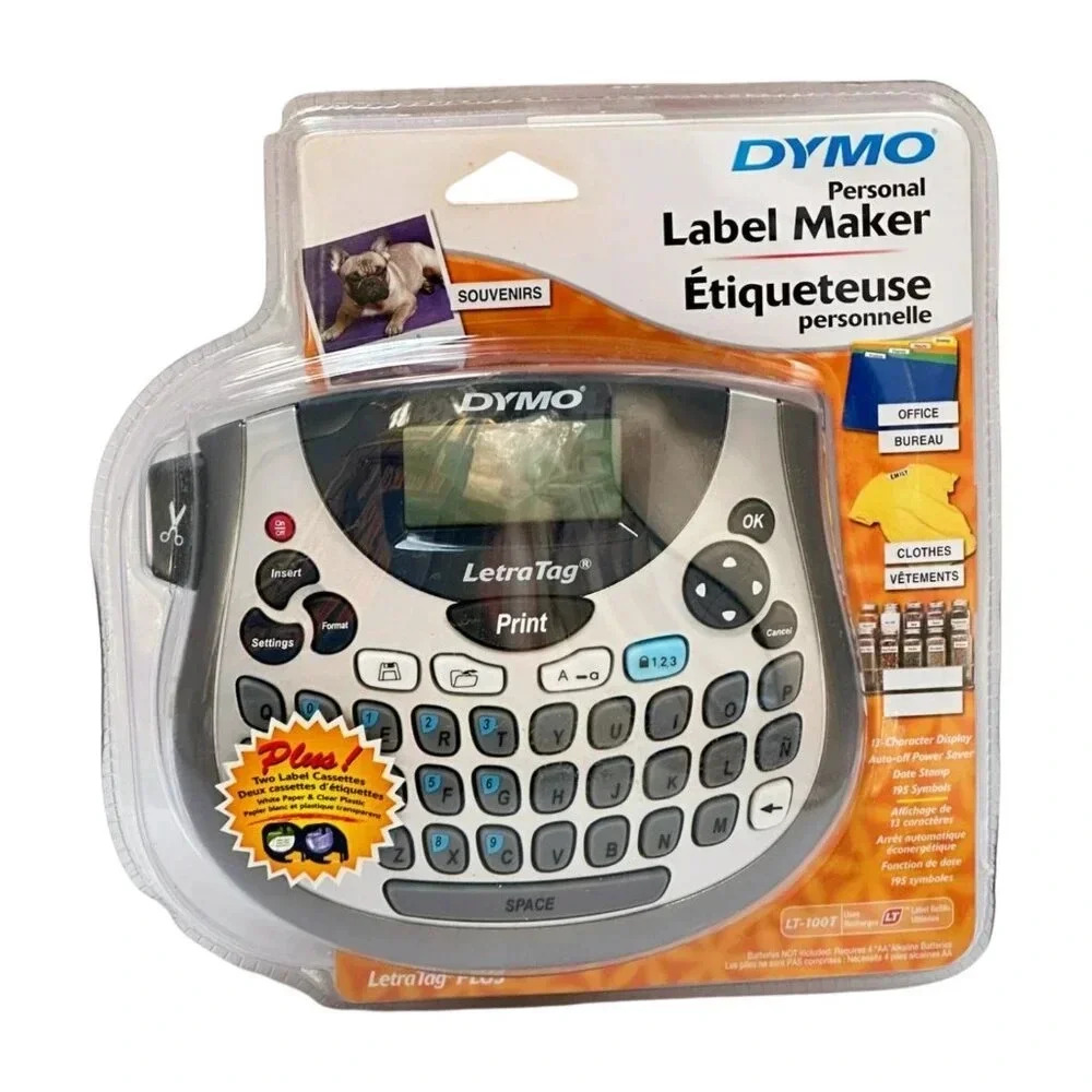 Dymo‎ Personal Label Maker Letratag LT-100T includes  label cassette New